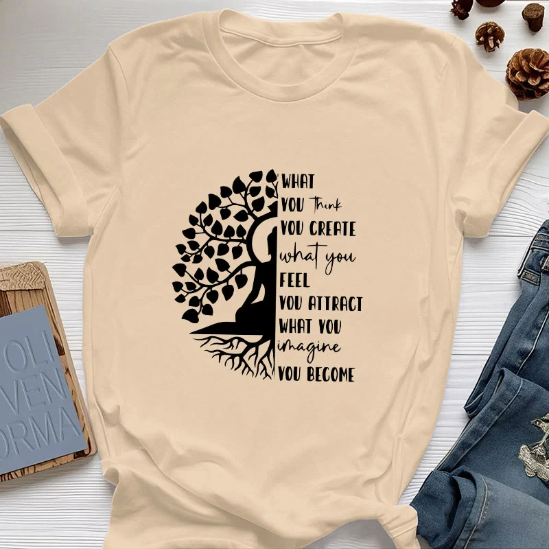 Olivenorma Baum des Lebens Yoga Meditation Baumwoll-T-Shirt