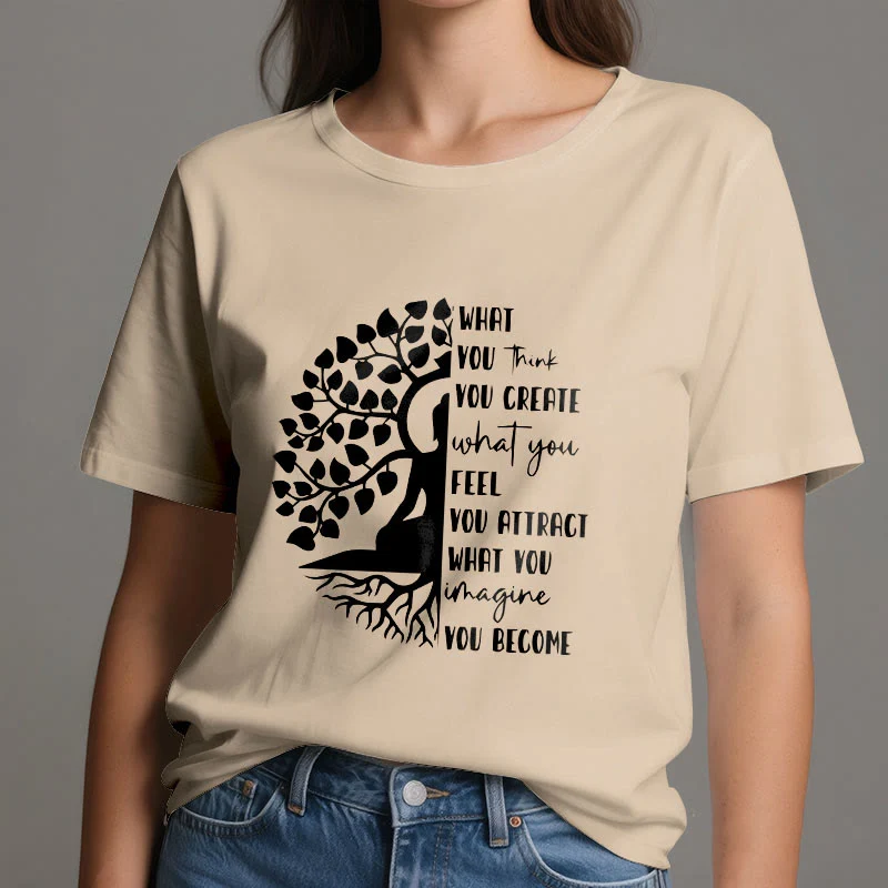 Olivenorma Baum des Lebens Yoga Meditation Baumwoll-T-Shirt