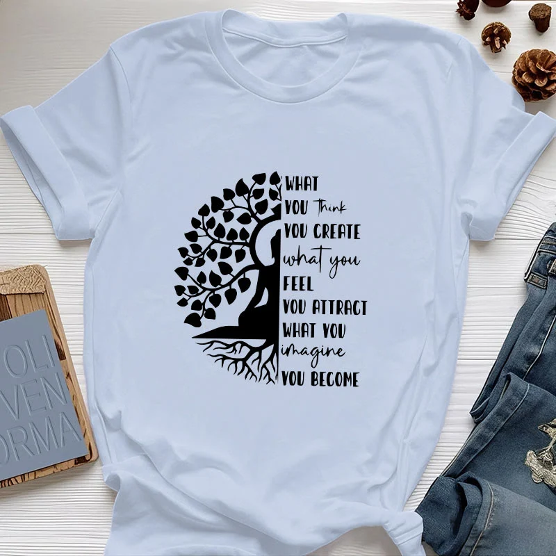 Olivenorma Baum des Lebens Yoga Meditation Baumwoll-T-Shirt