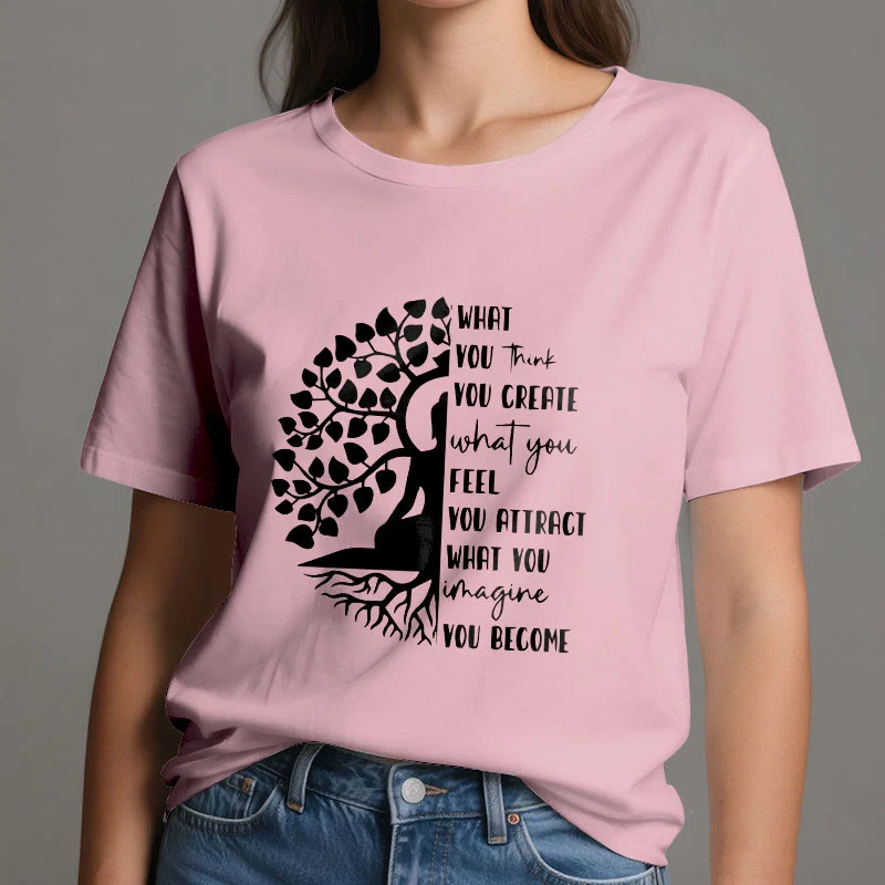 Olivenorma Baum des Lebens Yoga Meditation Baumwoll-T-Shirt