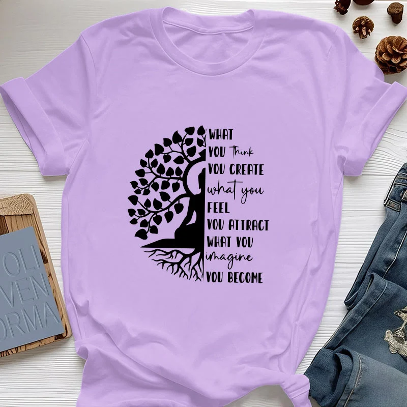 Olivenorma Baum des Lebens Yoga Meditation Baumwoll-T-Shirt