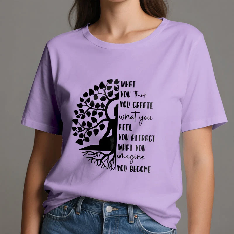 Olivenorma Baum des Lebens Yoga Meditation Baumwoll-T-Shirt