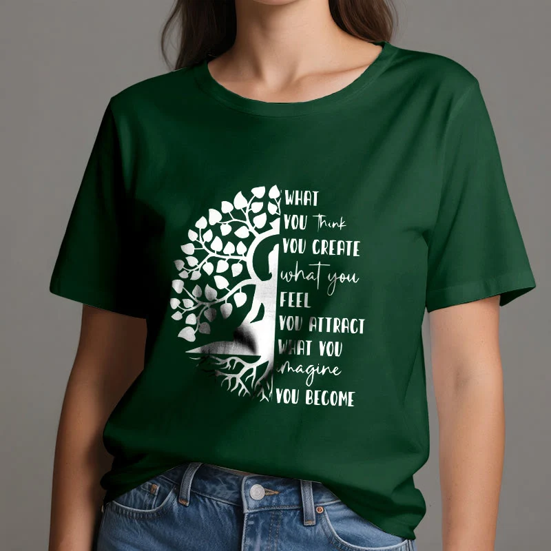 Olivenorma Baum des Lebens Yoga Meditation Baumwoll-T-Shirt