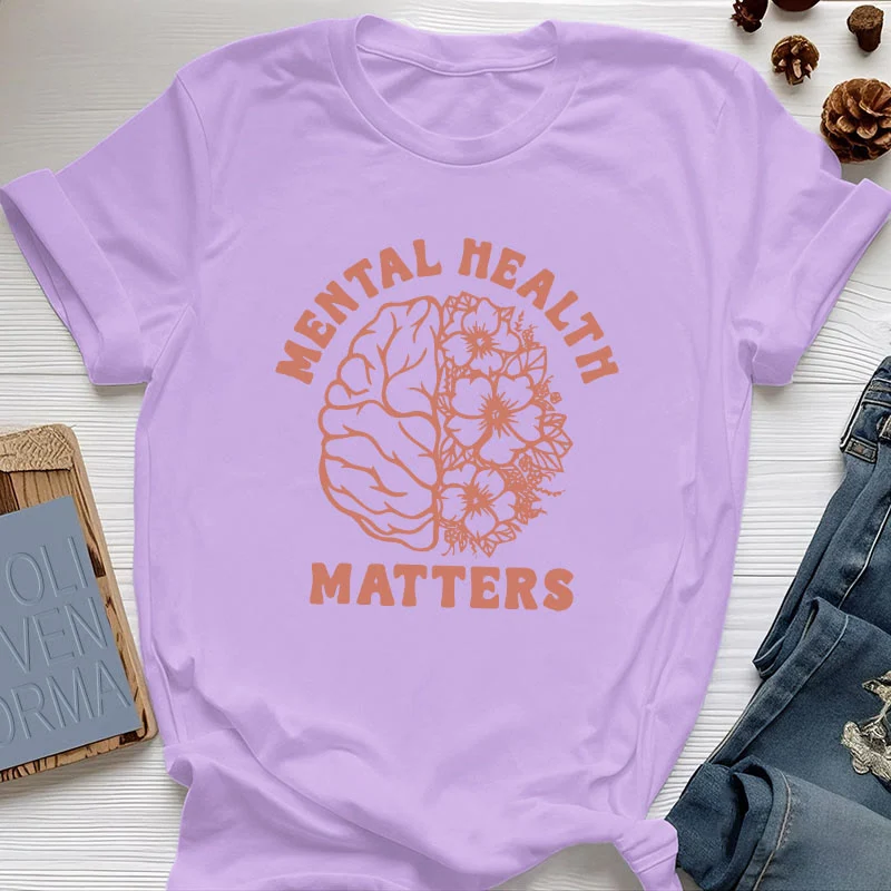 Olivenorma „MENTAL HEALTH MATTERS“ Inspirierendes Baumwoll-T-Shirt