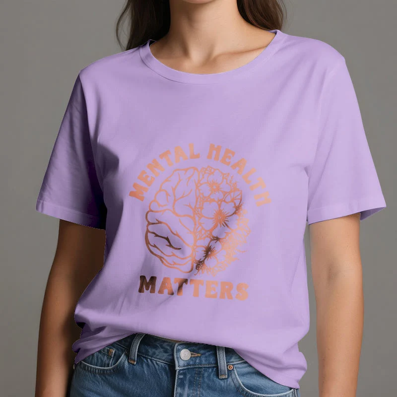 Olivenorma „MENTAL HEALTH MATTERS“ Inspirierendes Baumwoll-T-Shirt