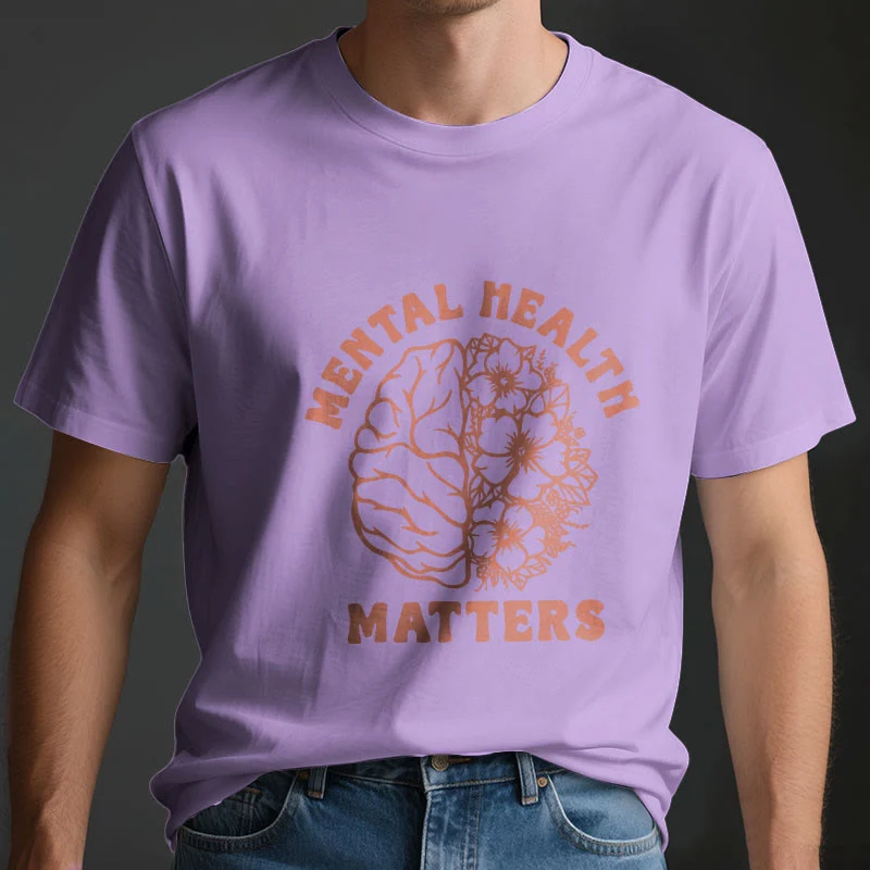 Olivenorma „MENTAL HEALTH MATTERS“ Inspirierendes Baumwoll-T-Shirt