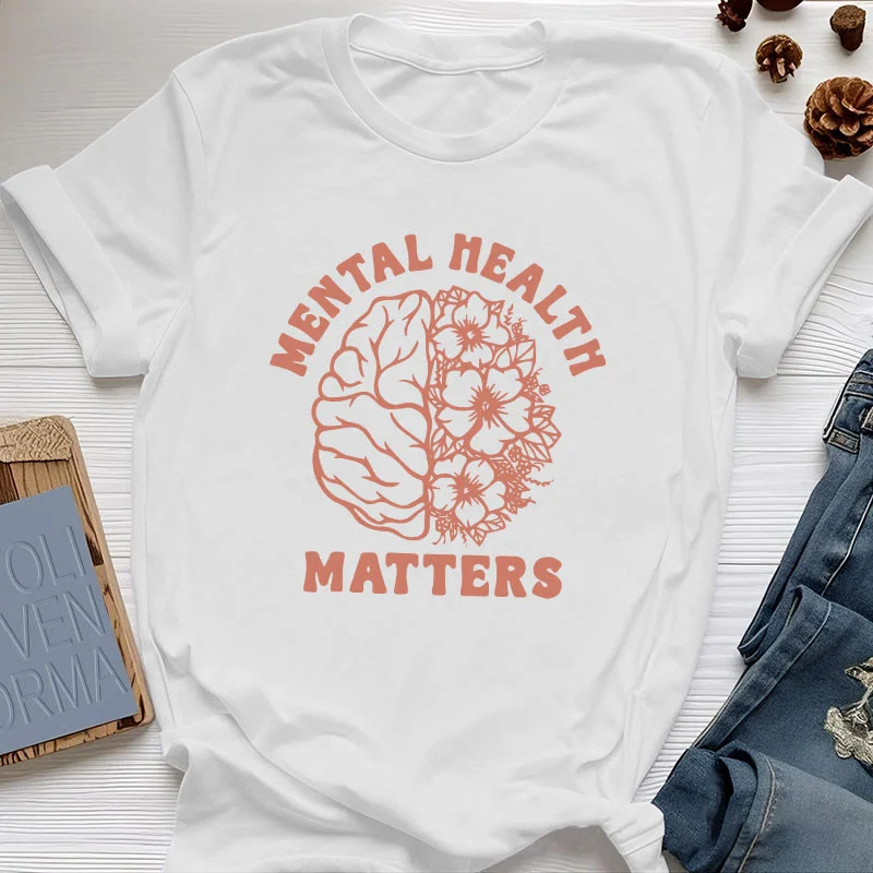 Olivenorma „MENTAL HEALTH MATTERS“ Inspirierendes Baumwoll-T-Shirt