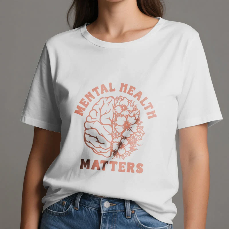 Olivenorma „MENTAL HEALTH MATTERS“ Inspirierendes Baumwoll-T-Shirt