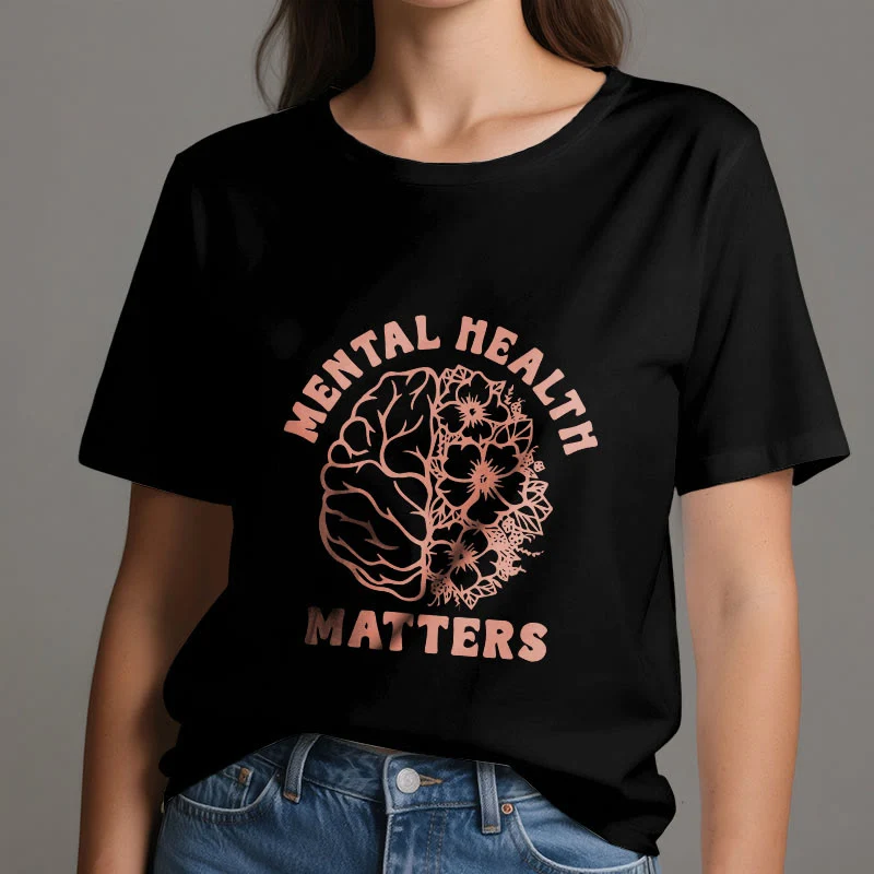 Olivenorma „MENTAL HEALTH MATTERS“ Inspirierendes Baumwoll-T-Shirt