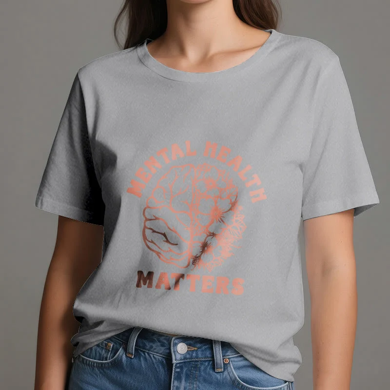 Olivenorma „MENTAL HEALTH MATTERS“ Inspirierendes Baumwoll-T-Shirt