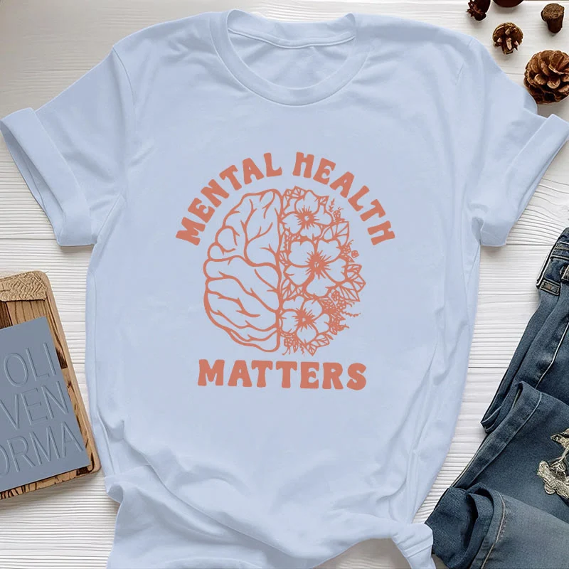 Olivenorma „MENTAL HEALTH MATTERS“ Inspirierendes Baumwoll-T-Shirt