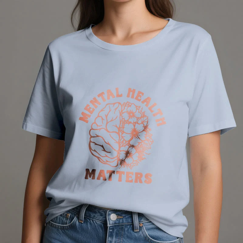Olivenorma „MENTAL HEALTH MATTERS“ Inspirierendes Baumwoll-T-Shirt