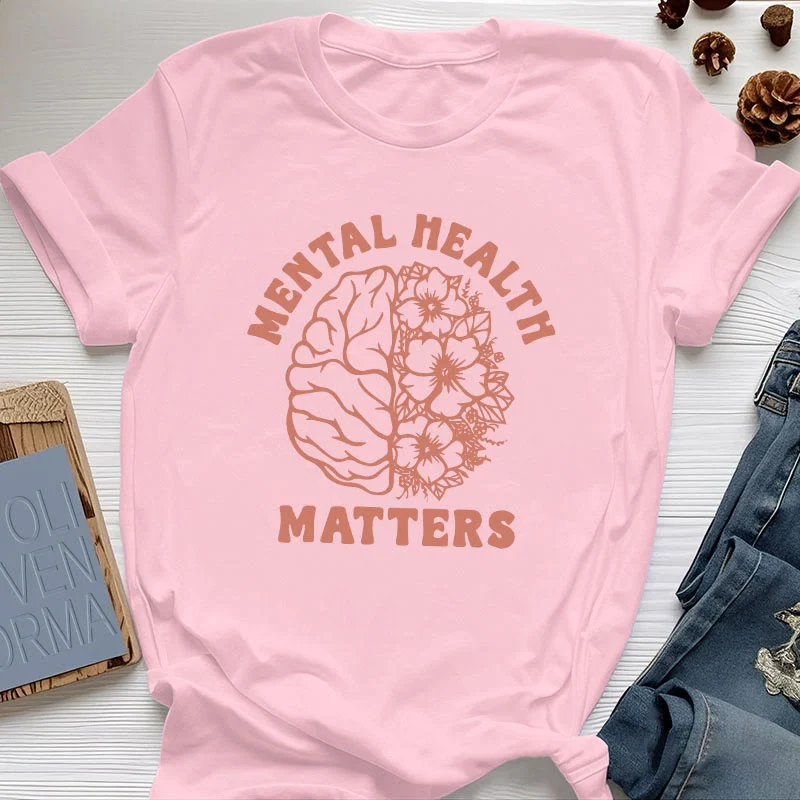 Olivenorma „MENTAL HEALTH MATTERS“ Inspirierendes Baumwoll-T-Shirt