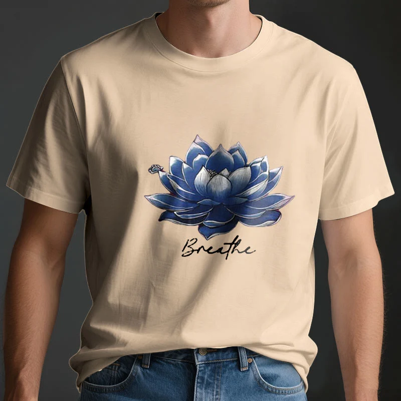 Olivenorma "BREATHE" Lotus Yoga Bekleidung Spirituelles T-Shirt