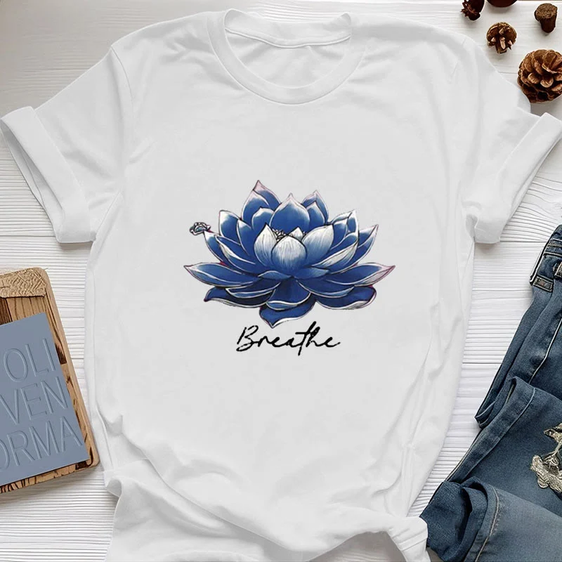 Olivenorma "BREATHE" Lotus Yoga Bekleidung Spirituelles T-Shirt
