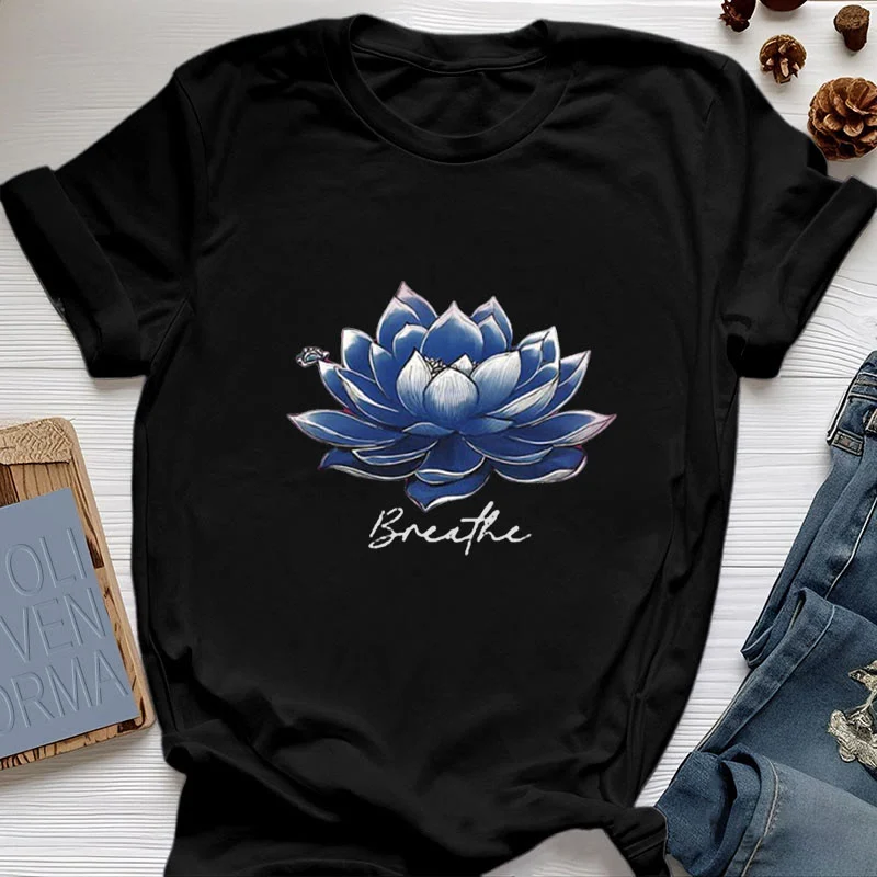 Olivenorma "BREATHE" Lotus Yoga Bekleidung Spirituelles T-Shirt