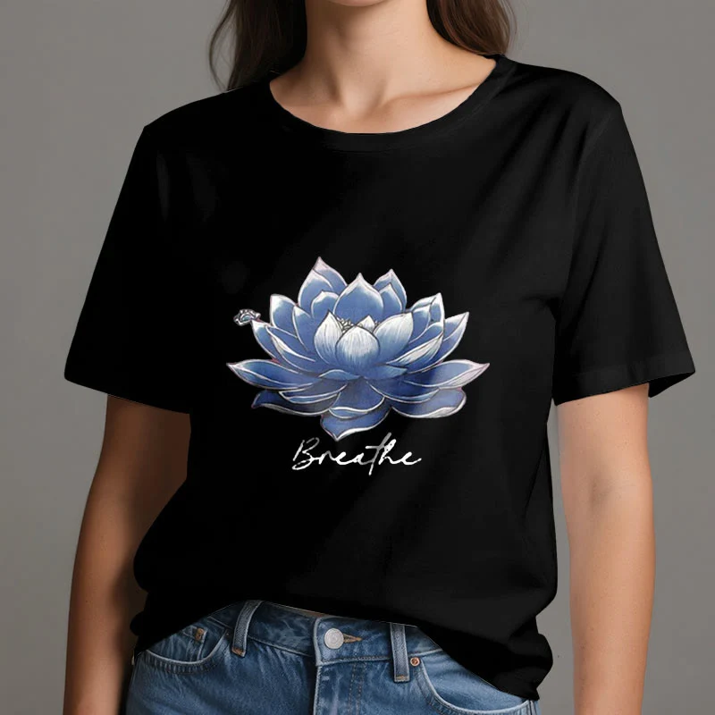 Olivenorma "BREATHE" Lotus Yoga Bekleidung Spirituelles T-Shirt