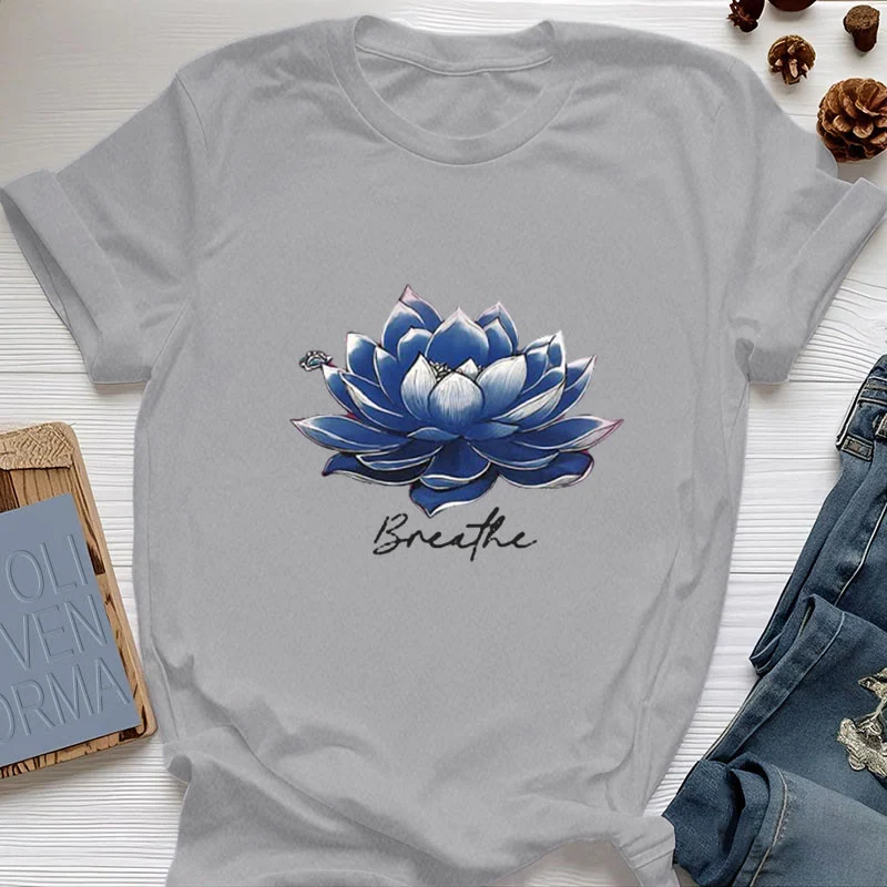 Olivenorma "BREATHE" Lotus Yoga Bekleidung Spirituelles T-Shirt
