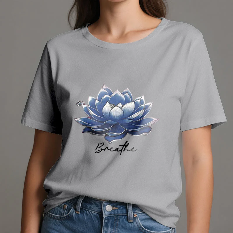 Olivenorma "BREATHE" Lotus Yoga Bekleidung Spirituelles T-Shirt