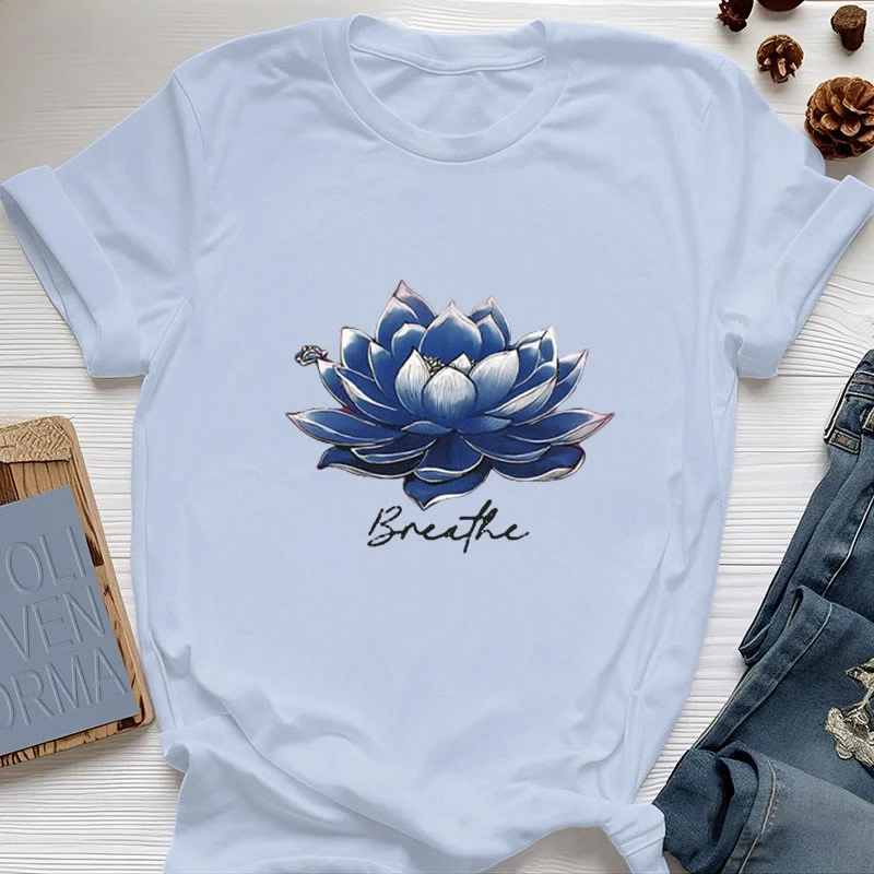 Olivenorma "BREATHE" Lotus Yoga Bekleidung Spirituelles T-Shirt
