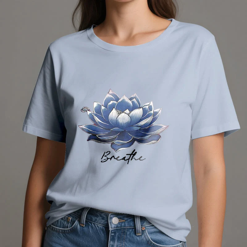 Olivenorma "BREATHE" Lotus Yoga Bekleidung Spirituelles T-Shirt