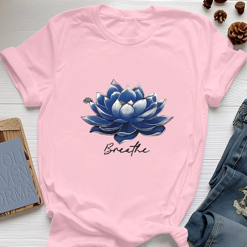 Olivenorma "BREATHE" Lotus Yoga Bekleidung Spirituelles T-Shirt
