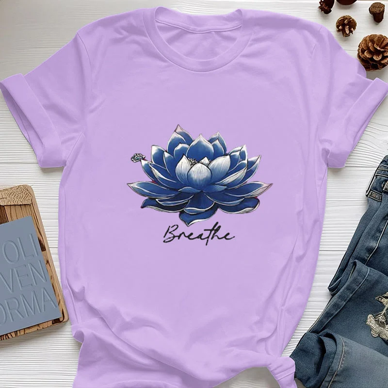Olivenorma "BREATHE" Lotus Yoga Bekleidung Spirituelles T-Shirt