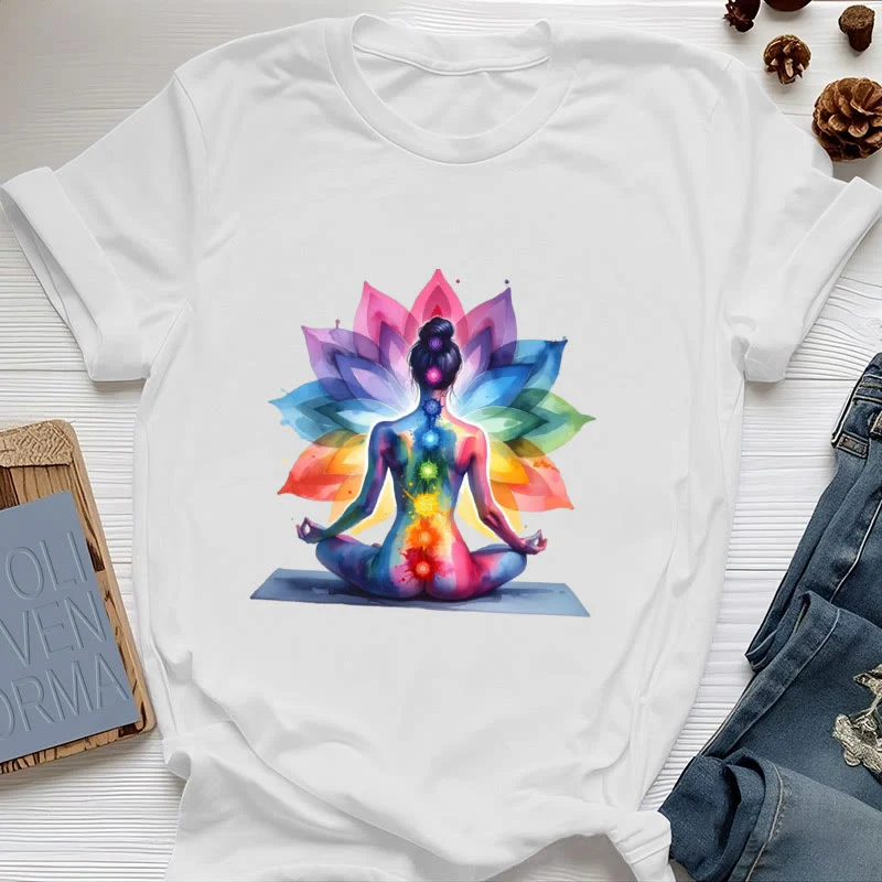 Olivenorma 7 Chakra Meditation Lotus T-Shirt