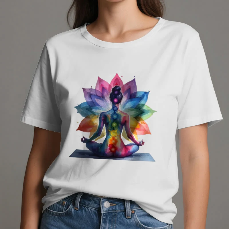 Olivenorma 7 Chakra Meditation Lotus T-Shirt