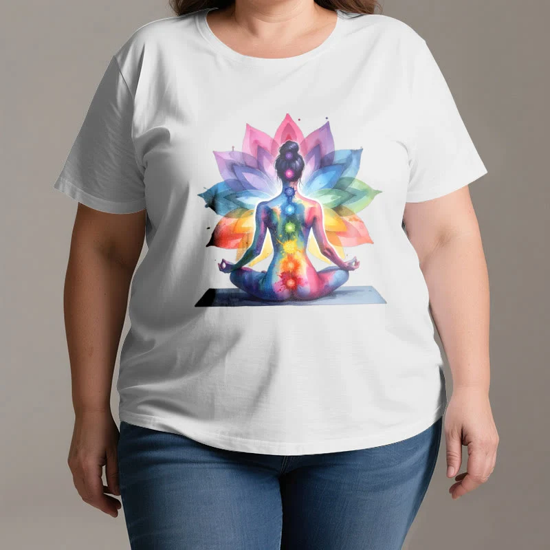 Olivenorma 7 Chakra Meditation Lotus T-Shirt
