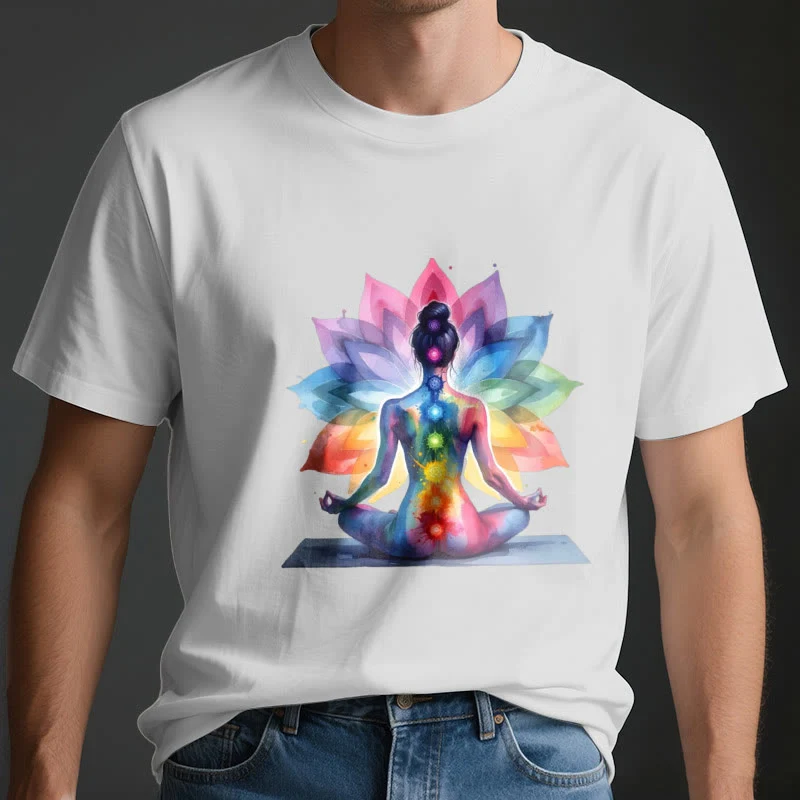 Olivenorma 7 Chakra Meditation Lotus T-Shirt