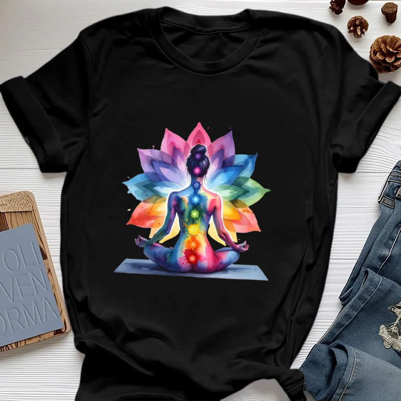 Olivenorma 7 Chakra Meditation Lotus T-Shirt