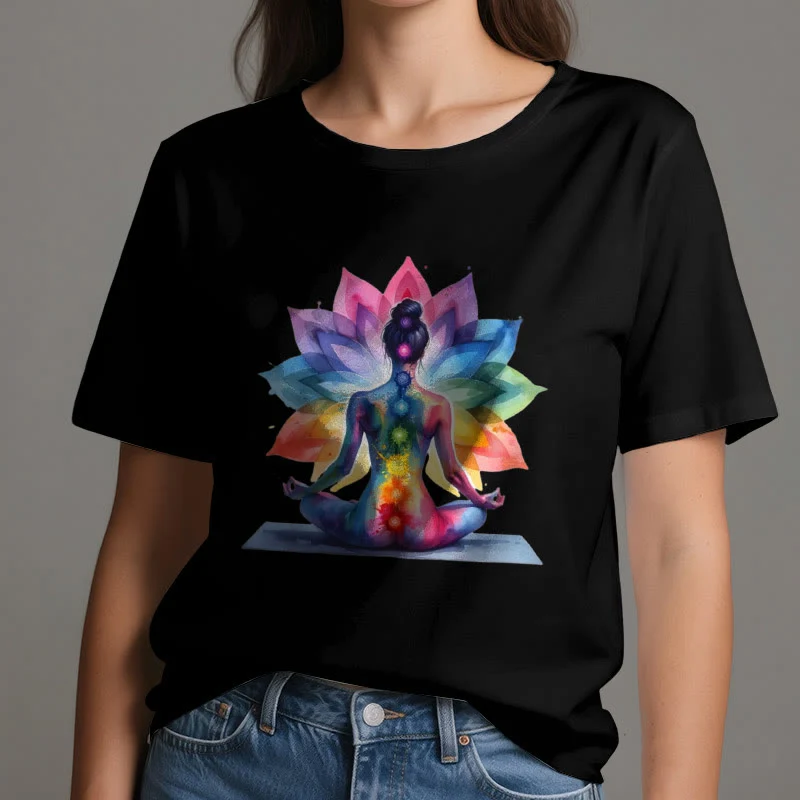 Olivenorma 7 Chakra Meditation Lotus T-Shirt