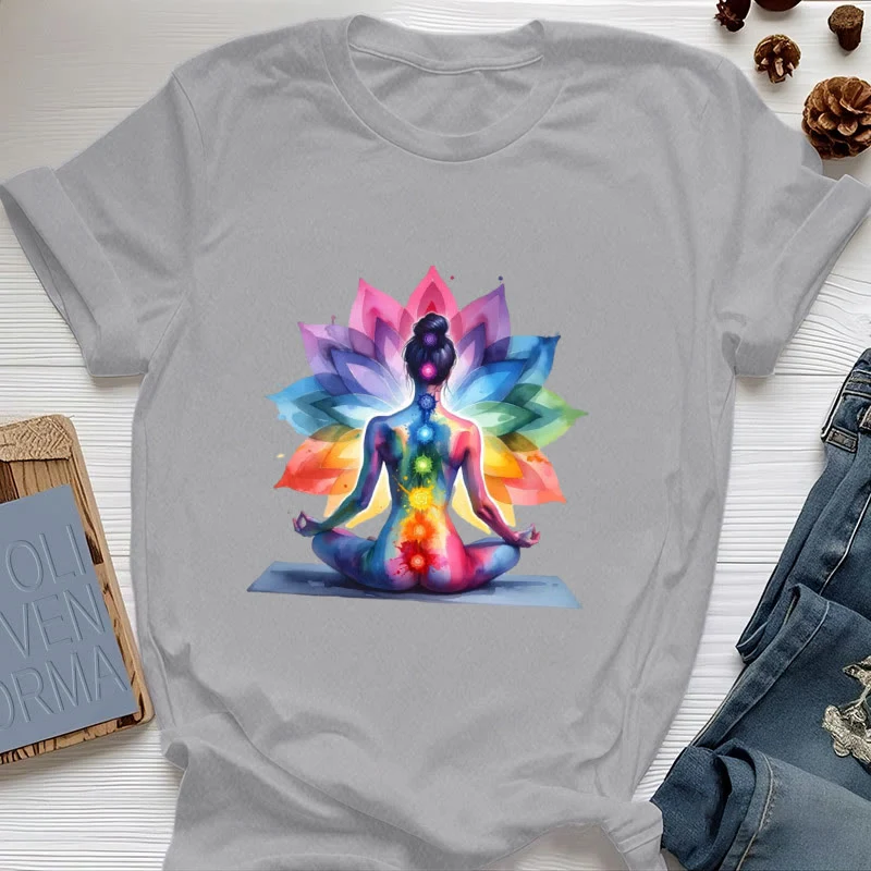 Olivenorma 7 Chakra Meditation Lotus T-Shirt