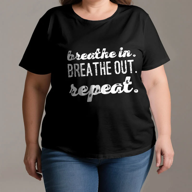 Olivenorma -Shirt "Breathe In, Breathe Out" Meditation Spirituelles T-Shirt