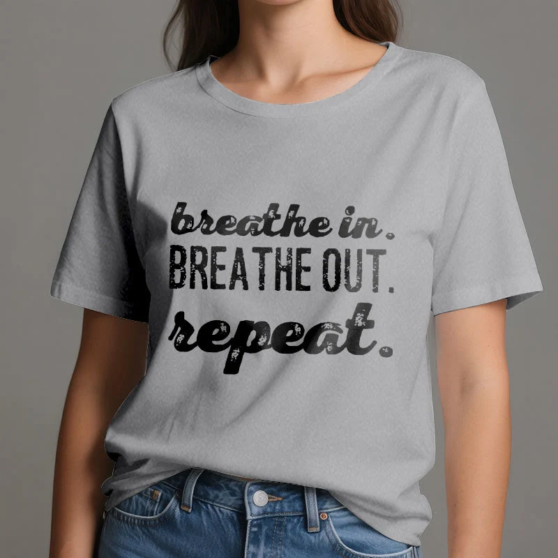 Olivenorma -Shirt "Breathe In, Breathe Out" Meditation Spirituelles T-Shirt