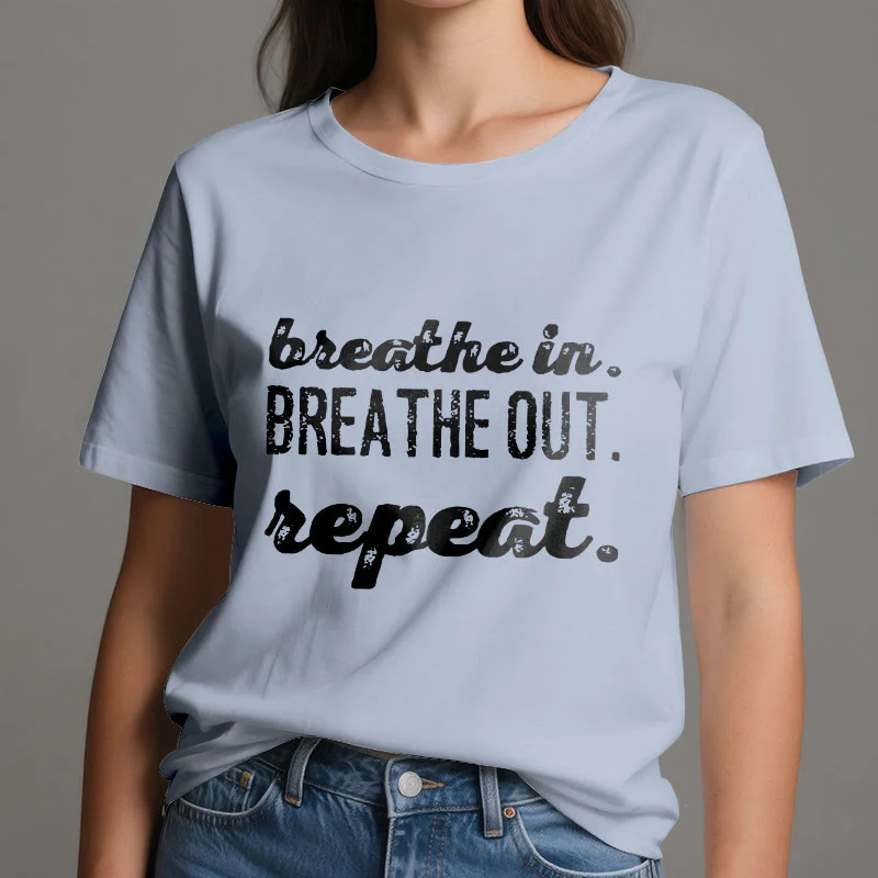 Olivenorma -Shirt "Breathe In, Breathe Out" Meditation Spirituelles T-Shirt