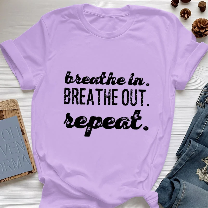 Olivenorma -Shirt "Breathe In, Breathe Out" Meditation Spirituelles T-Shirt