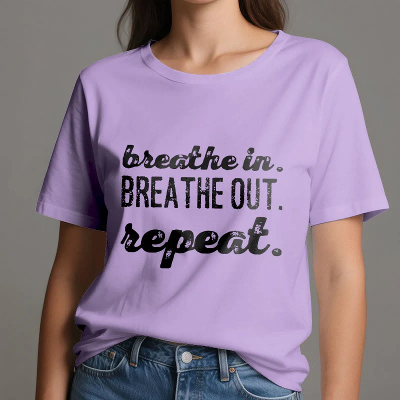 Olivenorma -Shirt "Breathe In, Breathe Out" Meditation Spirituelles T-Shirt