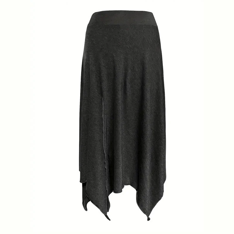 Olivenorma – Einfarbiges Midikleid mit Schlitz im Boho-Stil und Kordelzug