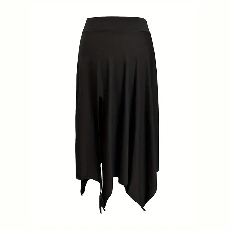 Olivenorma – Einfarbiges Midikleid mit Schlitz im Boho-Stil und Kordelzug