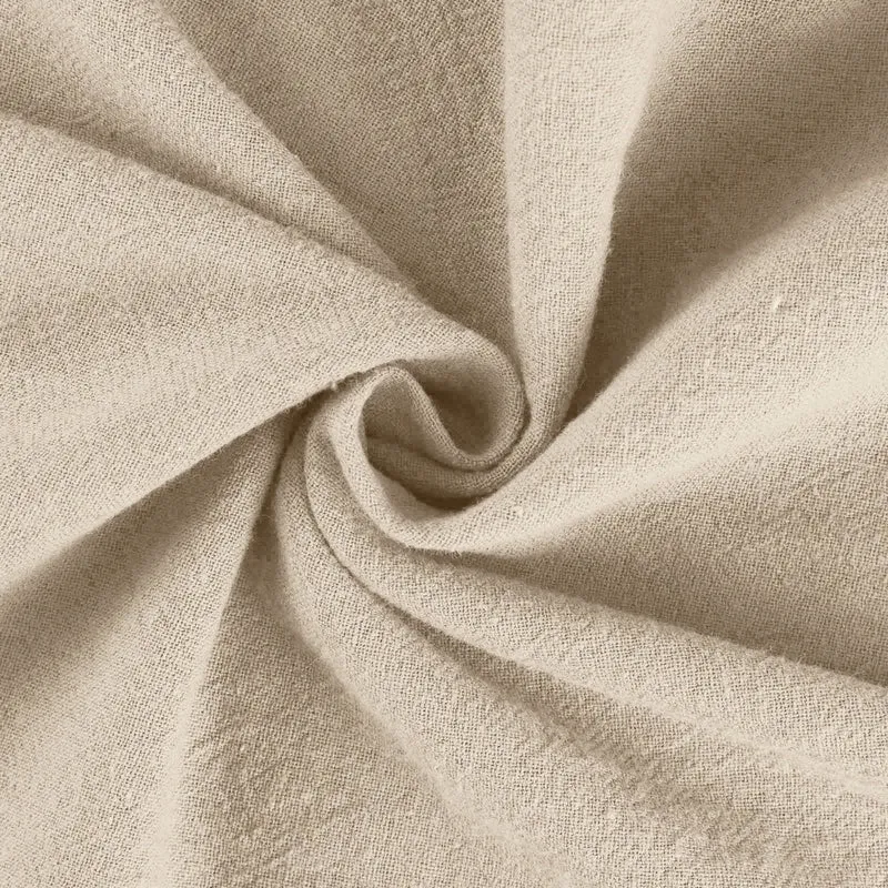 Olivenorma Damenhose aus Baumwollleinen mit weitem Bein