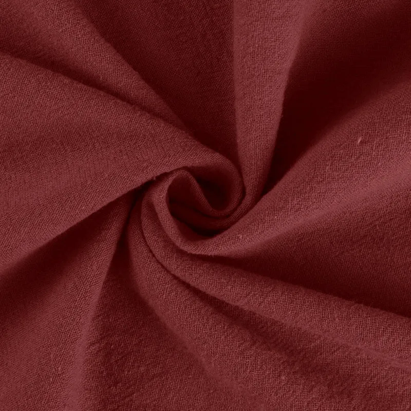 Olivenorma Damenhose aus Baumwollleinen mit weitem Bein