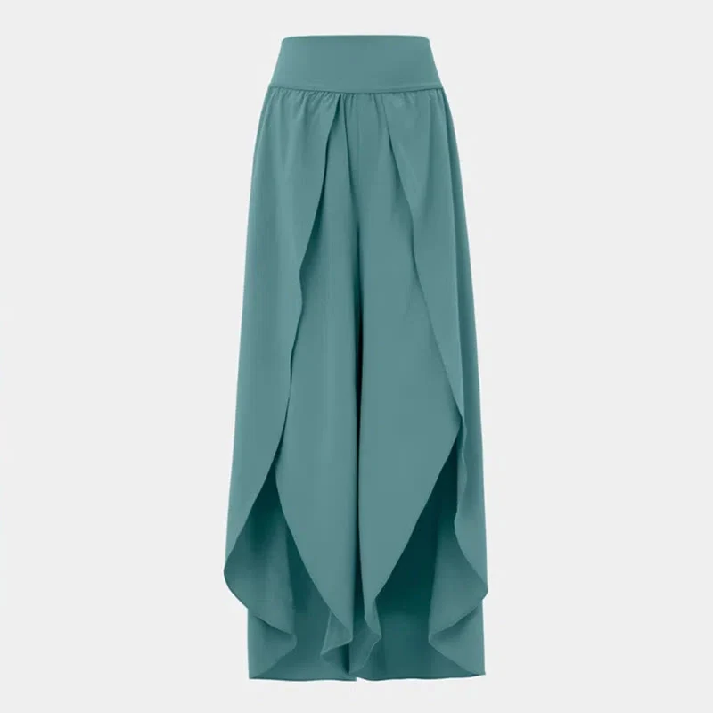 Olivenorma Damen-Yogahose mit lockerer Passform, Schlitz, Stretch-Schlagbein, elastischem Bund, bequem, flexibel und stylisch