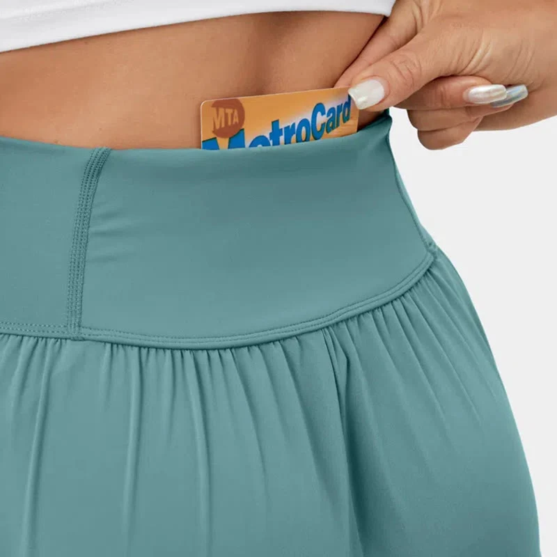 Olivenorma Damen-Yogahose mit lockerer Passform, Schlitz, Stretch-Schlagbein, elastischem Bund, bequem, flexibel und stylisch
