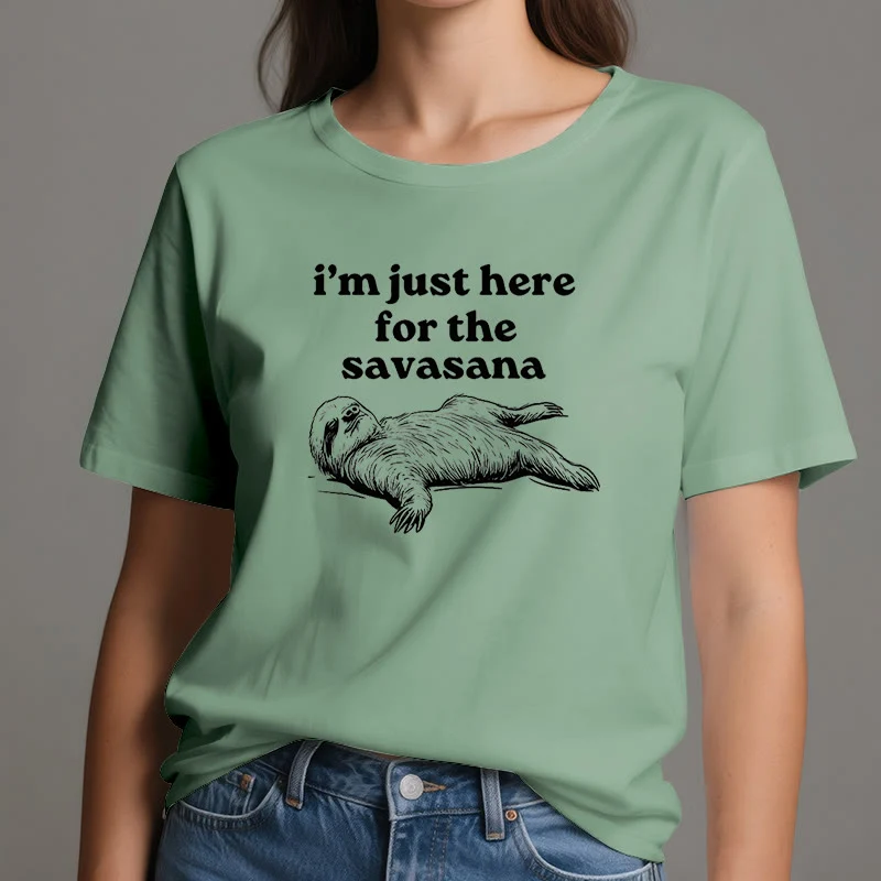Olivenorma Faultier Yoga Ich bin nur hier für Savasana T-Shirt