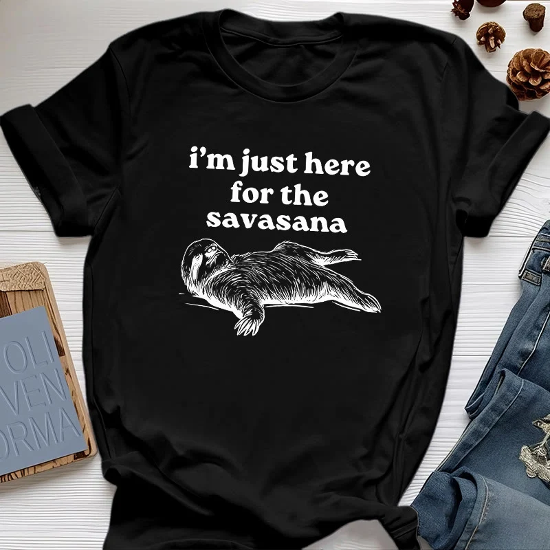 Olivenorma Faultier Yoga Ich bin nur hier für Savasana T-Shirt