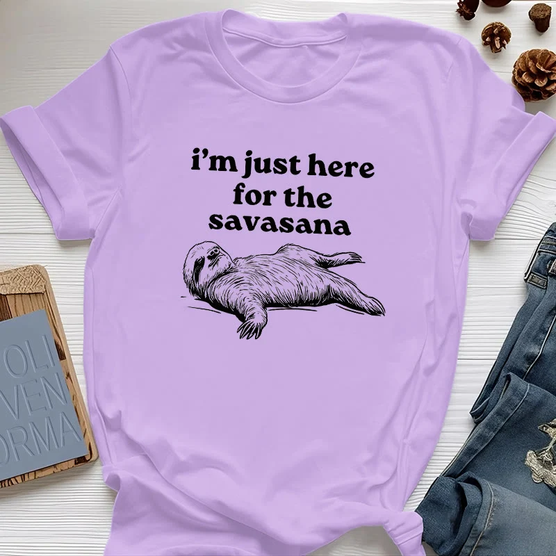 Olivenorma Faultier Yoga Ich bin nur hier für Savasana T-Shirt