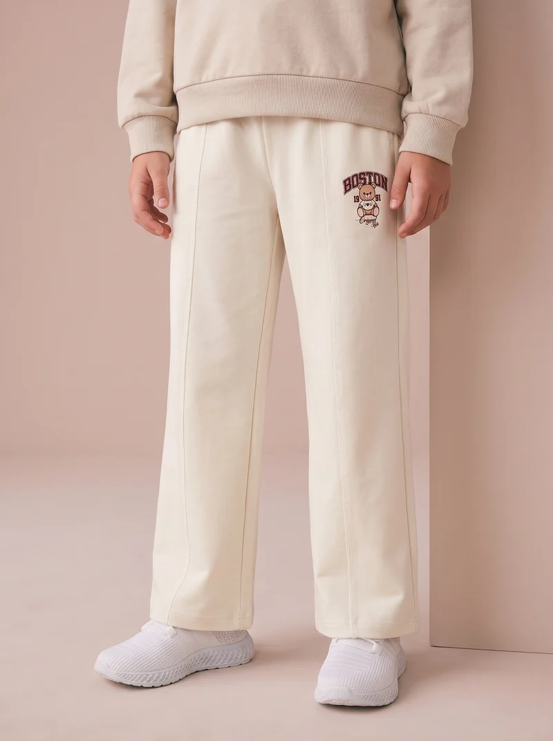 Pantafitness Jogger in Cotone per Bambina - Beige