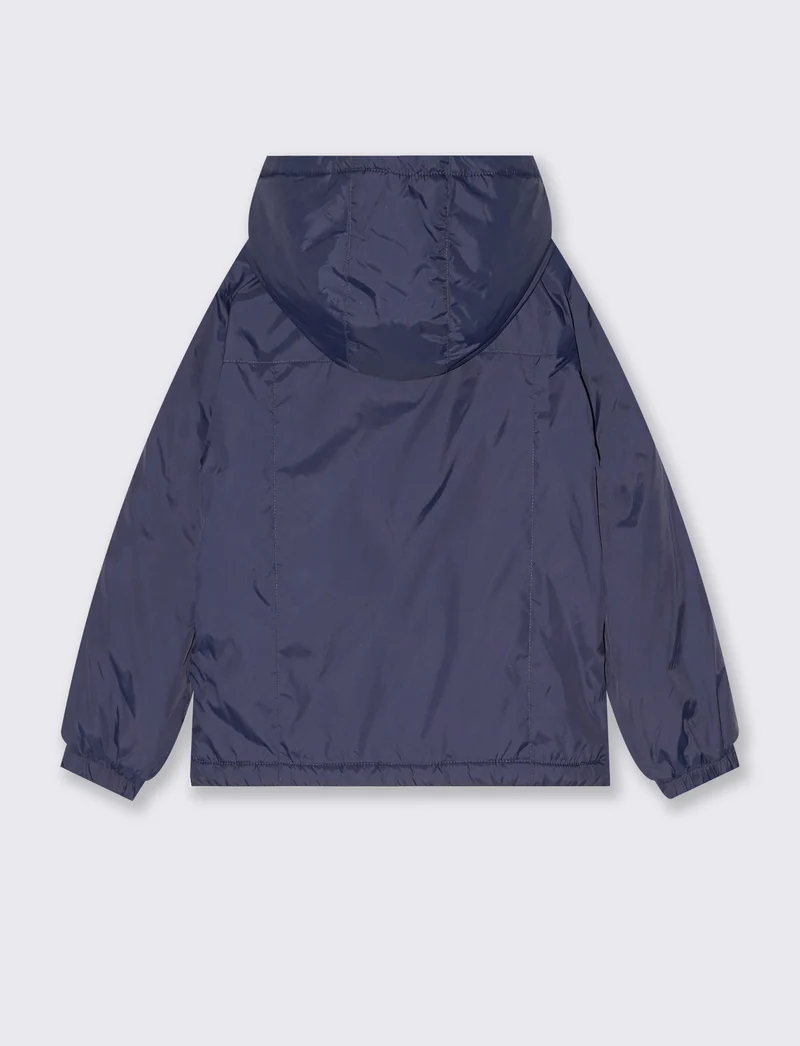 Giubbotto leggero con cappuccio e zip - Blu